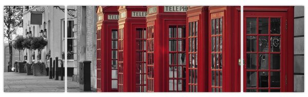 Obraz - Londýnské telefonní budky (170x50 cm)