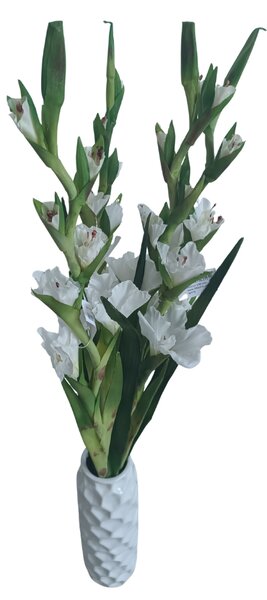 Umělá květina Gladiola / Mečík 96 cm, bílá UNI1001
