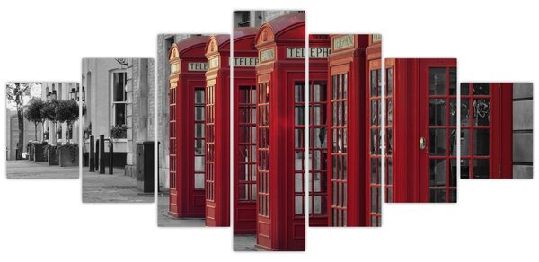 Obraz - Londýnské telefonní budky (210x100 cm)
