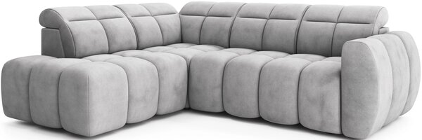 Designová rohová sedačka SAOIRSE - světle šedá, levý roh