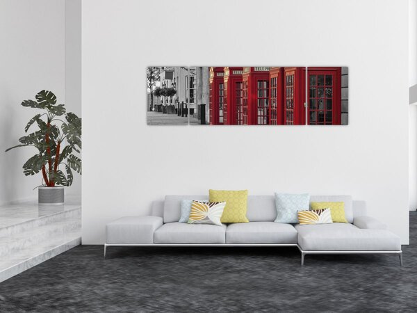 Obraz - Londýnské telefonní budky (170x50 cm)