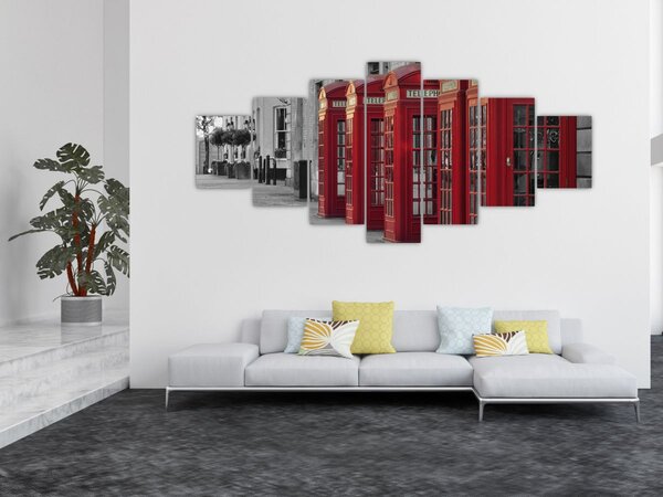Obraz - Londýnské telefonní budky (210x100 cm)