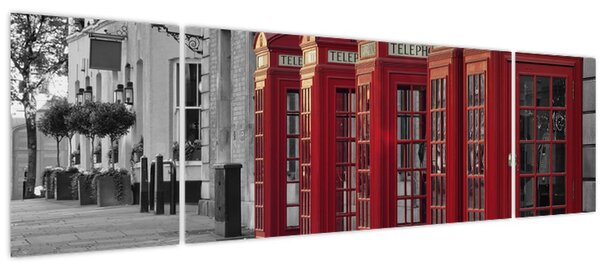 Obraz - Londýnské telefonní budky (170x50 cm)