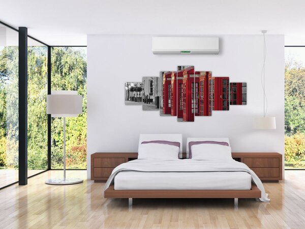 Obraz - Londýnské telefonní budky (210x100 cm)