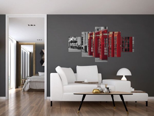 Obraz - Londýnské telefonní budky (125x70 cm)