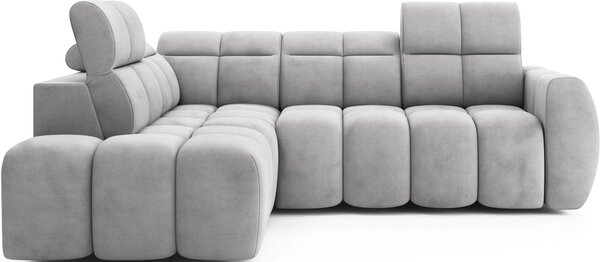 Designová rohová sedačka SAOIRSE - světle šedá, levý roh