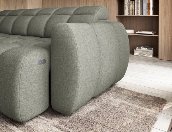 Designová rohová sedačka SAOIRSE - khaki, levý roh