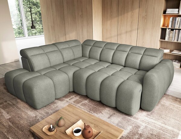 Designová rohová sedačka SAOIRSE - khaki, levý roh