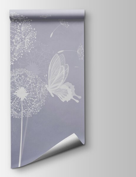 Fototapeta Bílé pampelišky s poletujícími motýly, Přírodní fototapety, Populární fototapety, u99597v4 - Tapeko.co.cz