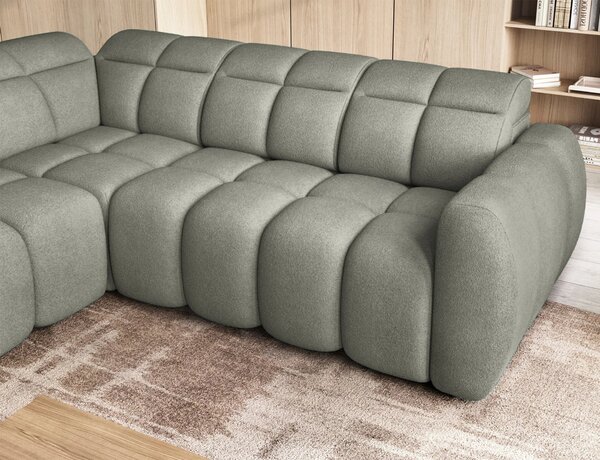 Designová rohová sedačka SAOIRSE - khaki, levý roh