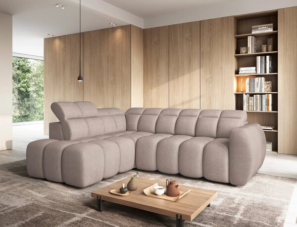 Designová rohová sedačka SAOIRSE - béžová, levý roh