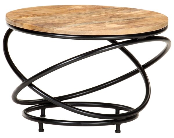 Konferenční stolek černý 60x60x40 cm masivní hrubý mangovník