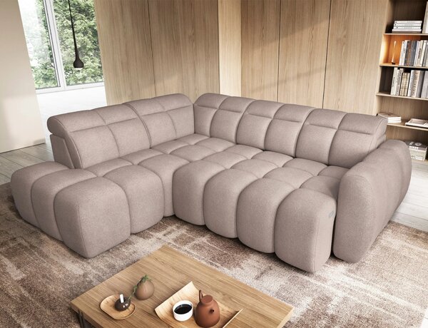 Designová rohová sedačka SAOIRSE - béžová, levý roh