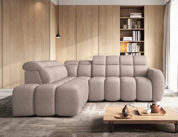 Designová rohová sedačka SAOIRSE - béžová, levý roh