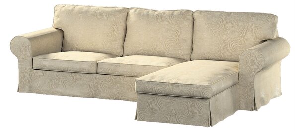 Potah na pohovku IKEA Ektorp 2-místná s lenoškou barva béžová látka lesklé, pletený vzor, vzorované