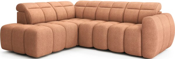 Designová rohová sedačka SAOIRSE - oranžová, levý roh