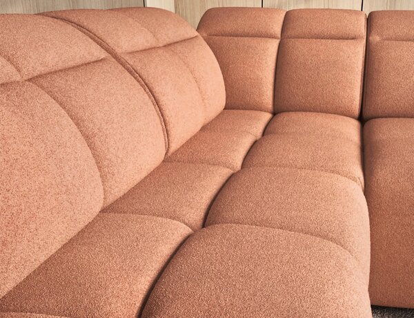 Designová rohová sedačka SAOIRSE - oranžová, levý roh