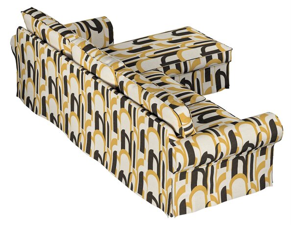 Potah na pohovku IKEA Ektorp 2-místná s lenoškou barva vícebarevná látka pletený vzor, vzorované