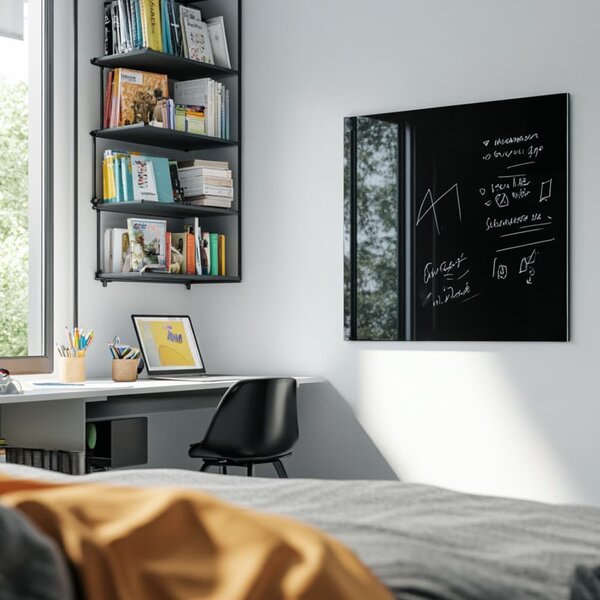 Černá skleněná magnetická tabule Smatab® - 60 × 90 cm