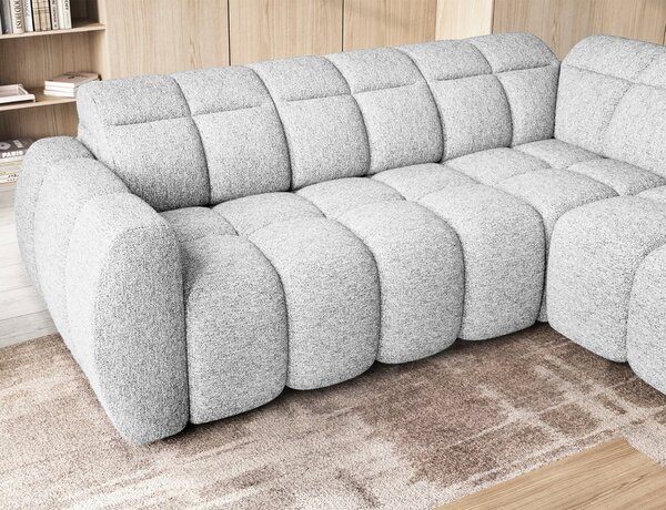 Designová rohová sedačka SAOIRSE - bílá, pravý roh