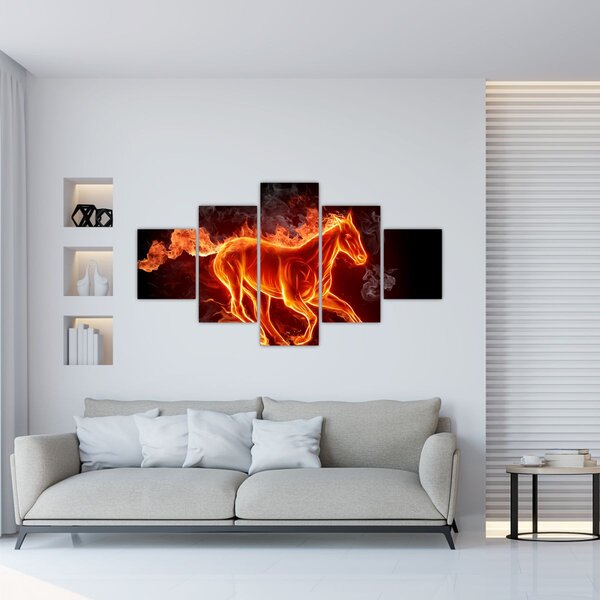 Obraz - Kůň v ohni (125x70 cm)