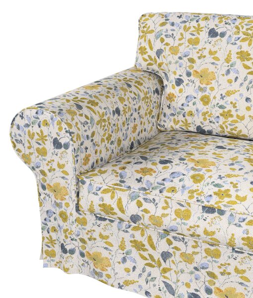 Potah na pohovku IKEA Ektorp 2-místná s lenoškou barva žlutá látka pletený vzor, vzorované