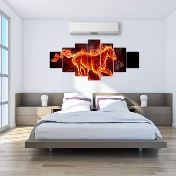 Obraz - Kůň v ohni (210x100 cm)