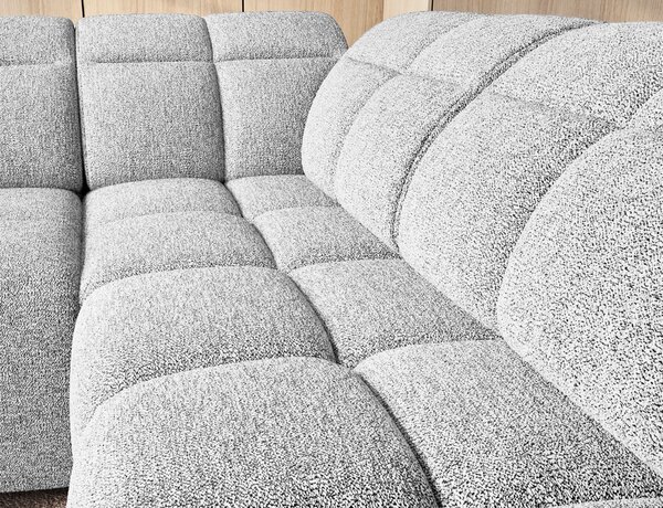 Designová rohová sedačka SAOIRSE - bílá, pravý roh