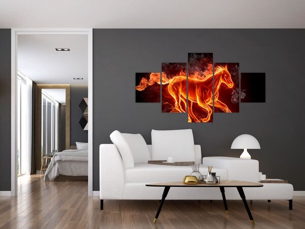 Obraz - Kůň v ohni (125x70 cm)