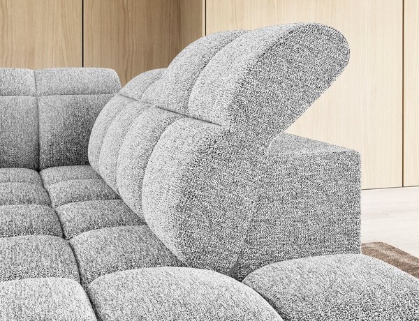 Designová rohová sedačka SAOIRSE - bílá, pravý roh
