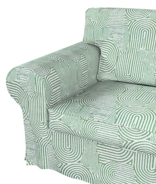 Potah na pohovku IKEA Ektorp 2-místná s lenoškou barva zelená látka pletený vzor, vzorované