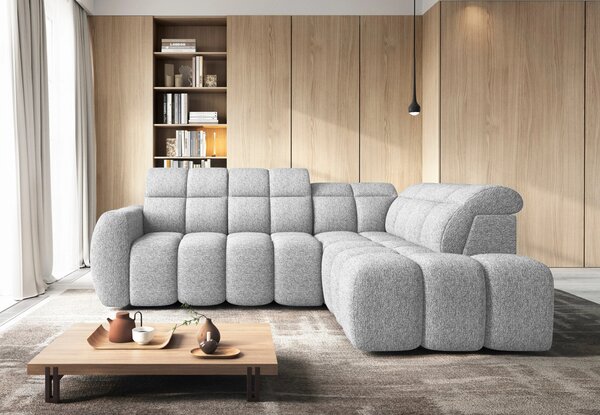 Designová rohová sedačka SAOIRSE - bílá, pravý roh