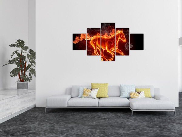 Obraz - Kůň v ohni (125x70 cm)