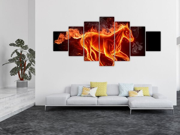 Obraz - Kůň v ohni (210x100 cm)