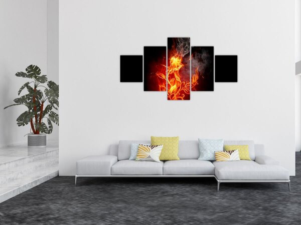 Obraz - Růže v ohni (125x70 cm)