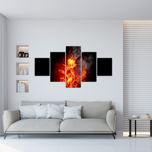 Obraz - Růže v ohni (125x70 cm)