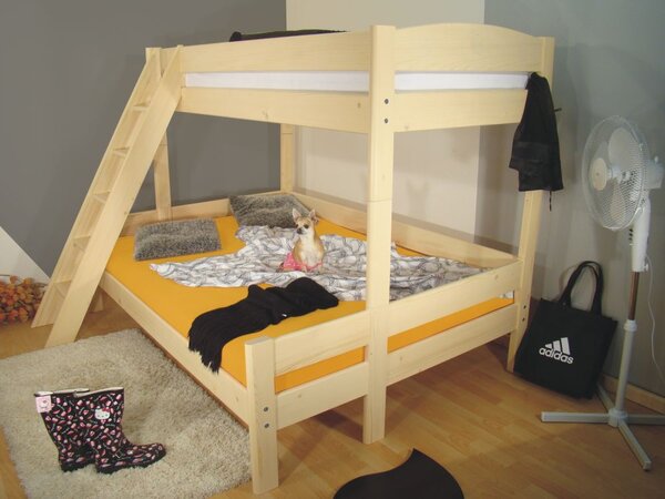 ROALHOLZ Patrová postel s rozšířeným spodním lůžkem ELEA BIG smrk