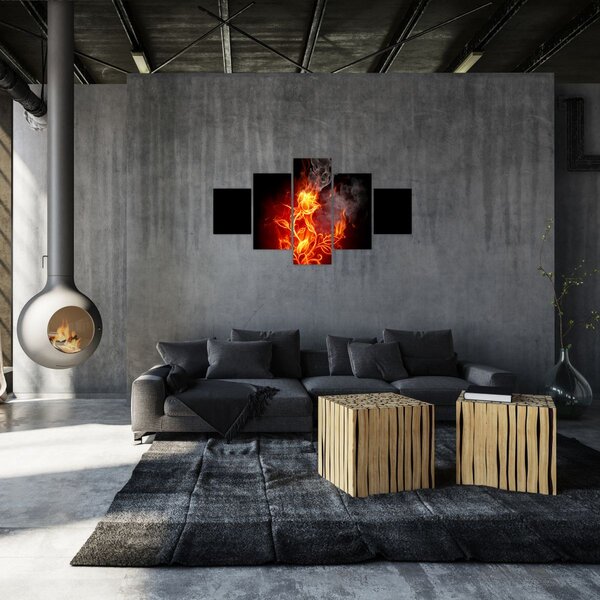 Obraz - Růže v ohni (125x70 cm)