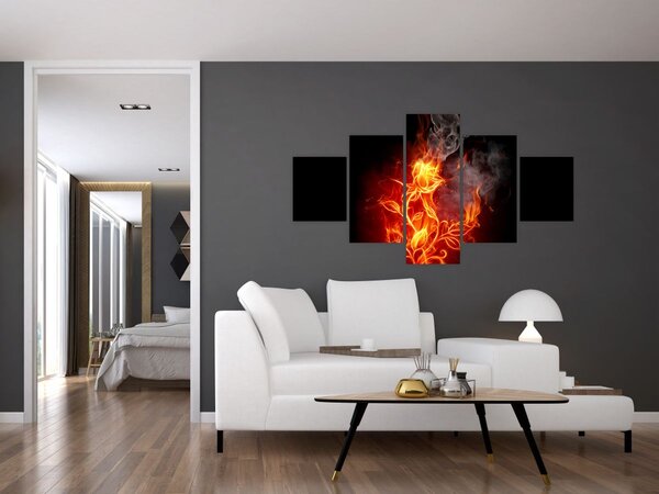 Obraz - Růže v ohni (125x70 cm)