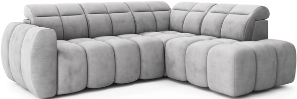 Designová rohová sedačka SAOIRSE - světle šedá, pravý roh