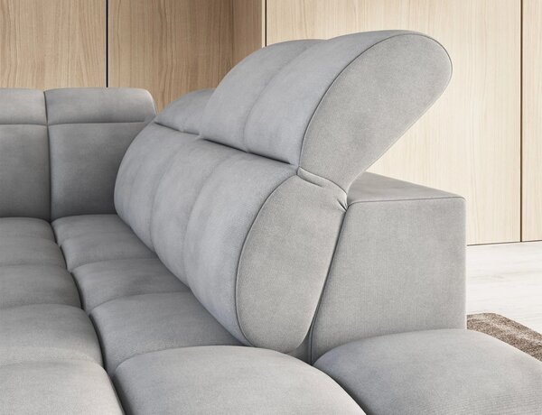 Designová rohová sedačka SAOIRSE - světle šedá, pravý roh
