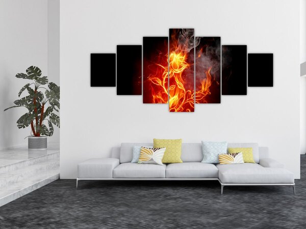Obraz - Růže v ohni (210x100 cm)