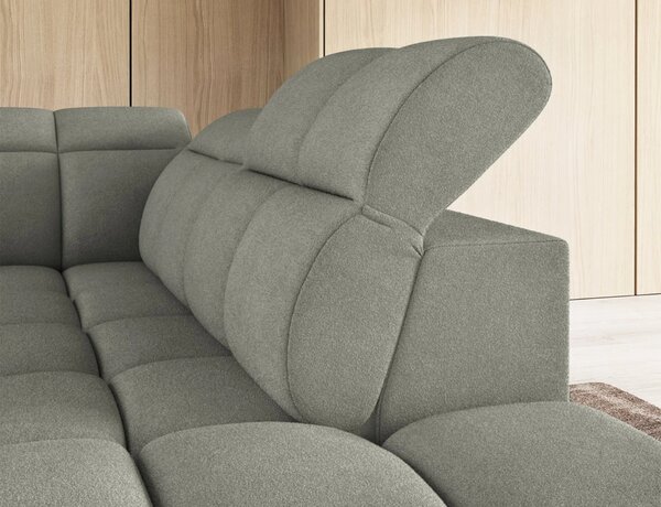 Designová rohová sedačka SAOIRSE - khaki, pravý roh