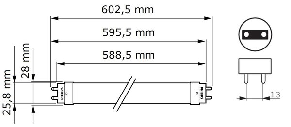 CorePro LEDtube 600mm 8W 865 T8 LED trubice 8,0W 800lm