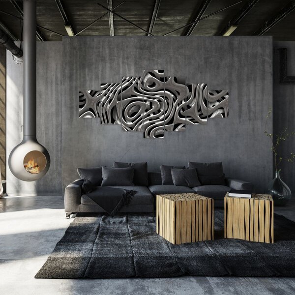 Obraz - Metalická abystrakce (210x100 cm)