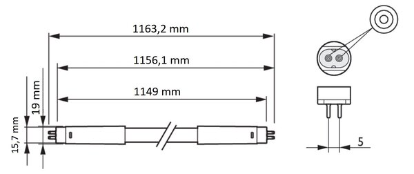 MASTER LEDtube 1149mm HE 16.5W 830 T5 EU LED trubice 16,5W 2300lm