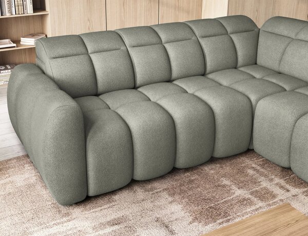 Designová rohová sedačka SAOIRSE - khaki, pravý roh