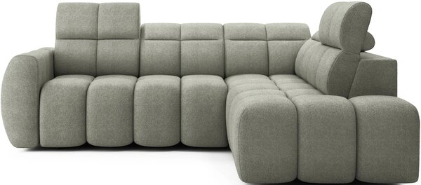Designová rohová sedačka SAOIRSE - khaki, pravý roh