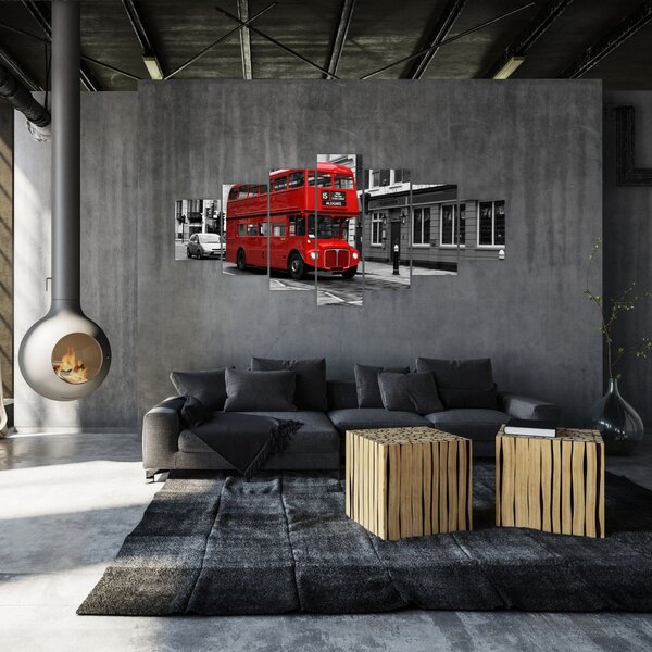 Obraz - Londýn s autobusem (210x100 cm)