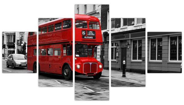 Obraz - Londýn s autobusem (125x70 cm)